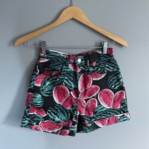 American Apparel Watermelon Denim Shorts, Sz 26/27